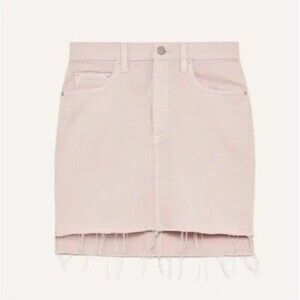 Aritzia Wilfred Free Distressed Tanit Pink Primrose Denim Jean Mini Skirt Size 2